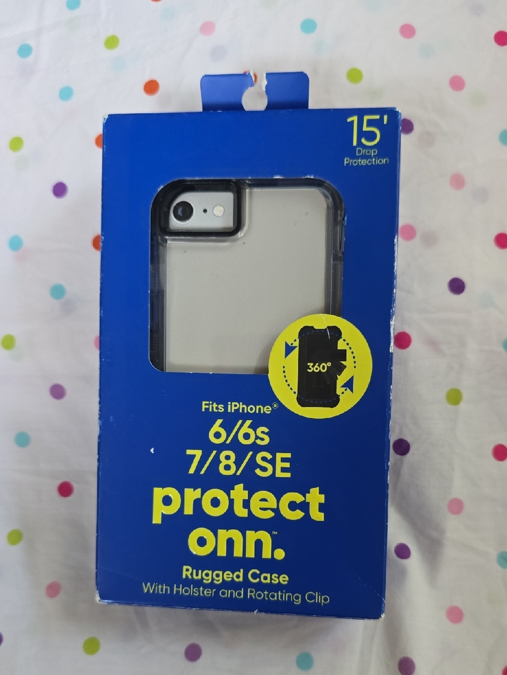 New "Onn" Clear Rugged iPhone Case with Black Holster